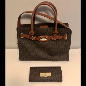 Signature Michael Kors Bag with Matching Wallet